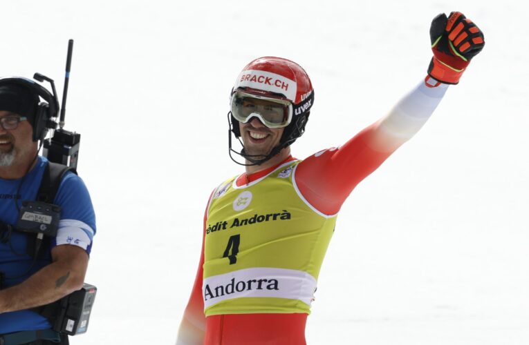 Ramon Zenhausern claims World Cup slalom win in Soldeu as Lucas Braathen secures crystal globe