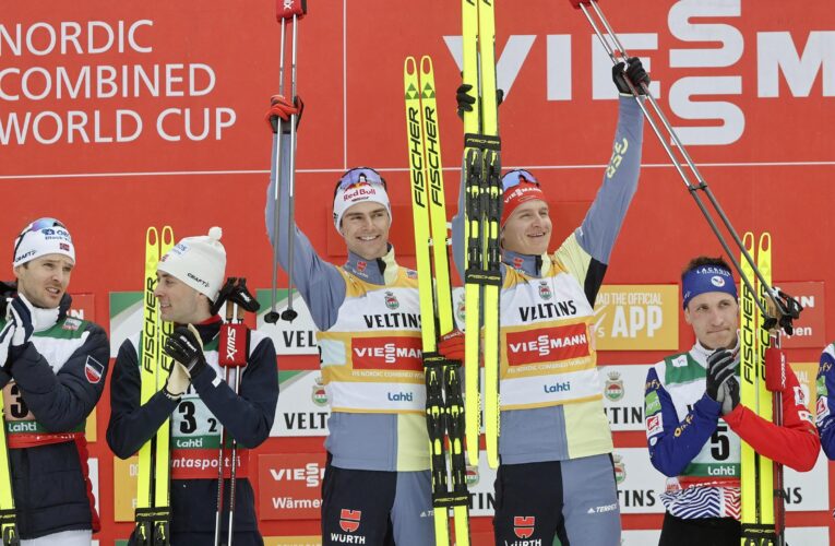 World silver medallists Vinzenz Geiger and Julian Schmid mount stunning comeback to take team title