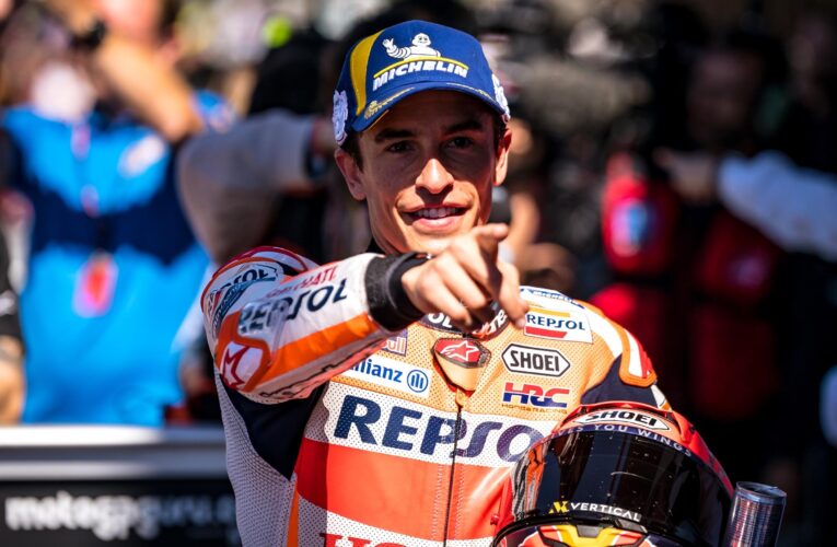 Marc Marquez takes pole at Portugal GP after sensational final lap, practice leader Jack Miller suffers fall