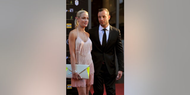 Oscar Pistorius and Reeva Steenkamp at an awards ceremony in Johannesburg Nov. 4, 2012.