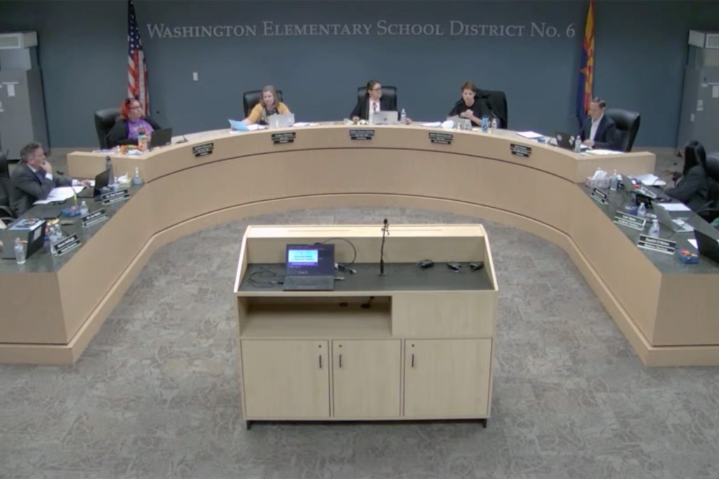 The Washington Elementary School District Board Meeting on March 9, 2023.