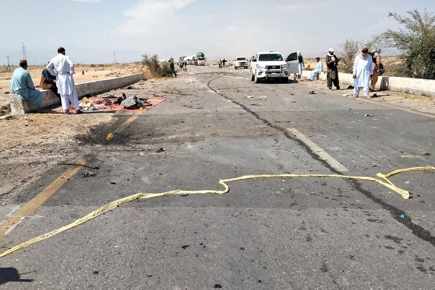 The suicide bomber rammed a motorcycle into the police truck in southwestern Pakistan, killing nine policemen on March 6, 2023.