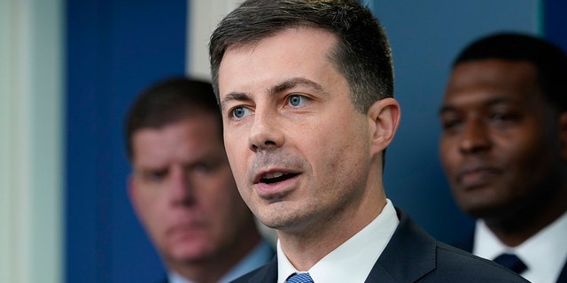 Transportation Secretary Pete Buttigieg will sit in front of the Senate Appropriations Committee on Thursday.