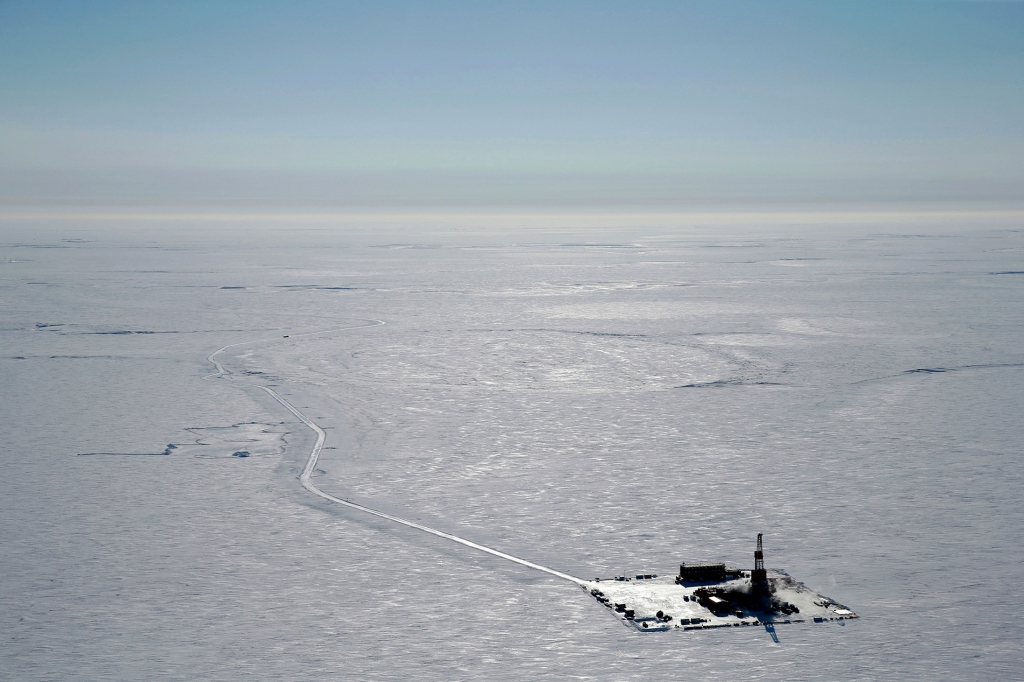 An exploratory drilling camp is set up at the proposed site of the Willow oil project on Alaska's North Slope in 2019.