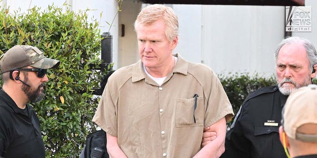 Alex Murdaugh is led out of the Colleton County courthouse after receiving a double life sentence on Friday, March 3, 2023. Murdaugh was convicted yesterday of the murders of his wife, Maggie, and son, Paul in 2021.