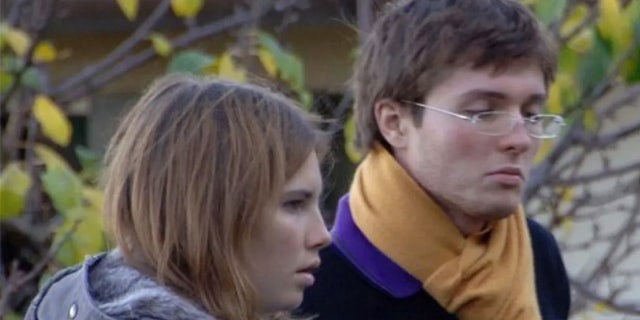 Amanda Knox, left, and her then-boyfriend Raffaele Sollecito, of Italy, in 2007, outside the rented house where 21-year-old British student Meredith Kercher was found dead in Perugia, Italy. The former lovers reunited in Italy over the summer, according to reports.