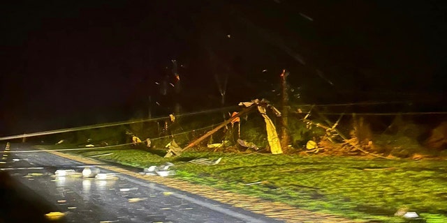 Damage left behind from a devastating tornado in Amory, Miss., March 24, 2023.