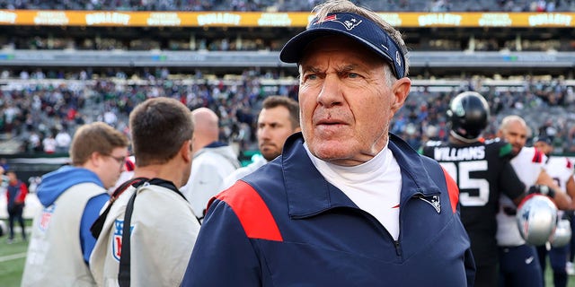 Head coach Bill Belichick of the New England Patriots reacts after a game against the New York Jets at MetLife Stadium Oct. 30, 2022, in East Rutherford, N.J.