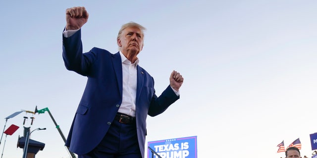 Former President Trump holds a campaign rally in Waco, Texas, on March 25, 2023.