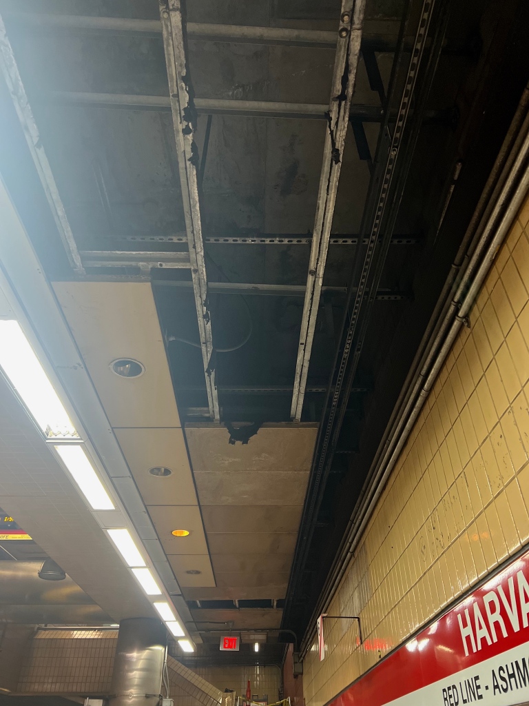 The MBTA began removing the soundproofing tile at the stop following the incident.