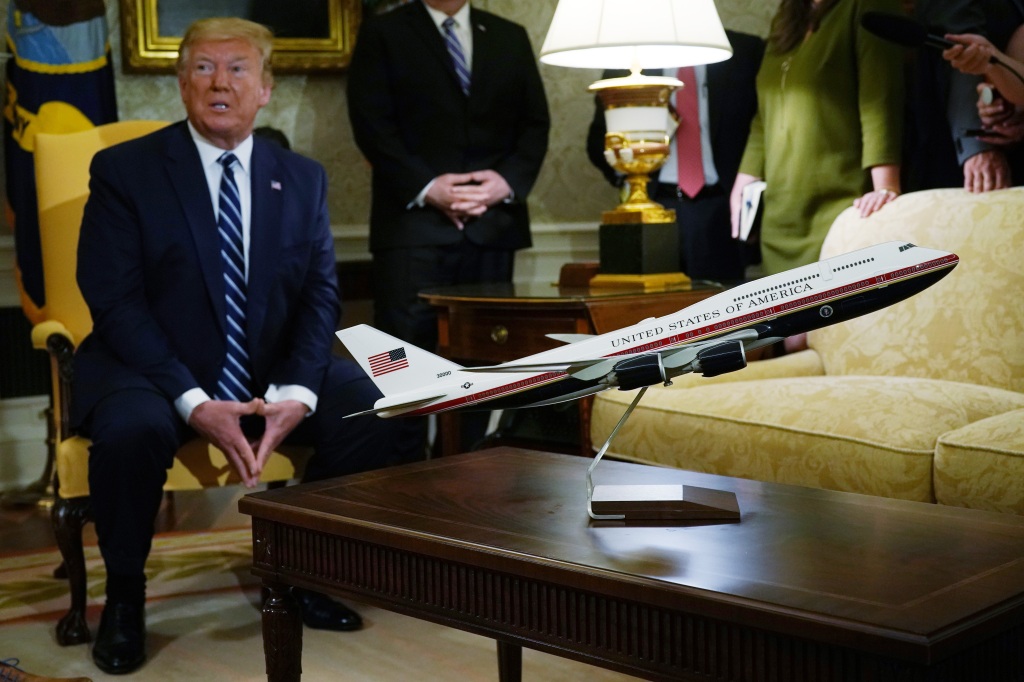In 2018, then President Donald Trump unveiled the new look of the presidential planes, featuring a red, white, and blue design. 