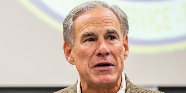 Texas Gov. Greg Abbott speaks at a news conference on October 17, 2022, in Beaumont, Texas. 