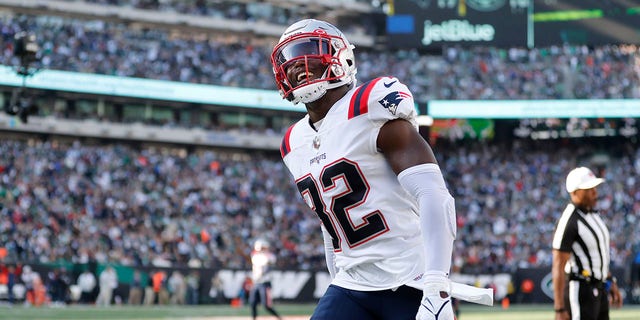 Devin McCourty of the New England Patriots in action against the New York Jets at MetLife Stadium Oct. 30, 2022, in East Rutherford, N.J.