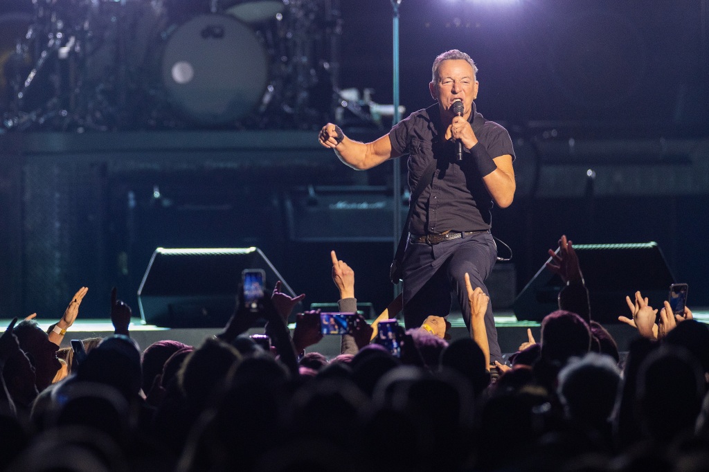 Bruce Springsteen performs onstage during the Bruce Springsteen and The E Street Band 2023 tour at Climate Pledge Arena on Feb. 27, 2023 in Seattle. 