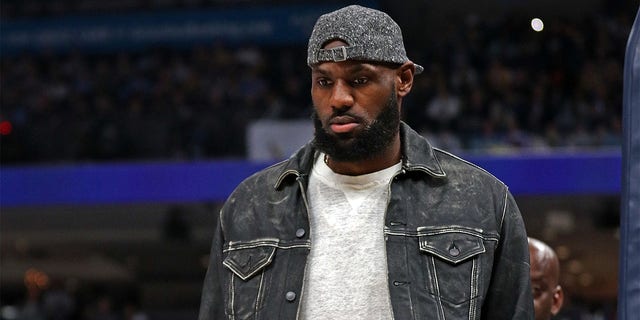 LeBron James of the Los Angeles Lakers during the first half against the Memphis Grizzlies at FedEx Forum Feb. 28, 2023, in Memphis.  