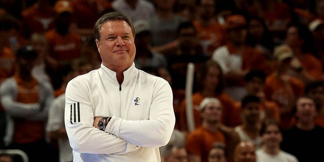 Head coach Bill Self of the Kansas Jayhawks stands on the court during the game with the Texas Longhorns at Moody Center on March 4, 2023, in Austin, Texas.