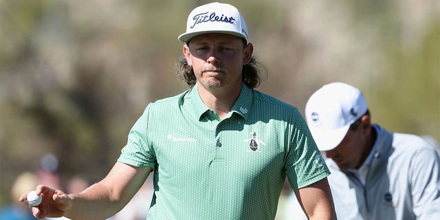 Cameron Smith of Ripper GC reacts to a putt on the 18th green during the LIV Golf Invitational — Tucson March 17, 2023, in Tucson, Ariz. 