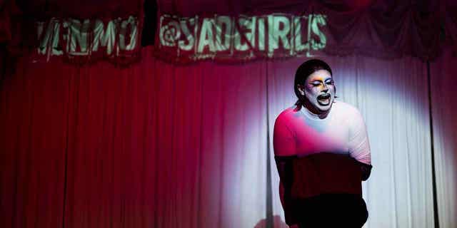  A Drag Queen performs during a show at the Swan Dive nightclub on March 20, 2023, in Austin, Texas. Controversy and debate over four bills seeking to restrict Drag shows in the state of Texas intensifies as lawmakers continue their proposals. Bills SB 8, SB 12, and SB1601 are scheduled for a hearing this Thursday. 