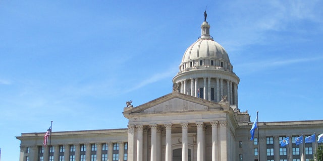 The Oklahoma State Capitol building, seen here in Oklahoma City, building was built in 1917.