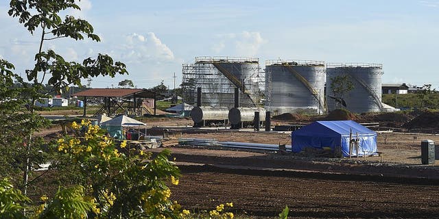 A view of the facilities of the Emerald Energy oil company in Los Pozos, department of Caqueta, Colombia, Nov. 3, 2014. 