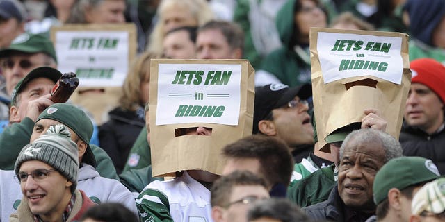 New York Jets fans during the St. Louis Cardinals game at MetLife Stadium. East Rutherford, New Jersey, Dec. 2, 2012.