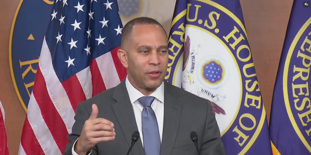 House Minority Leader Hakeem Jeffries speaks on Feb. 9 in Washington, D.C.