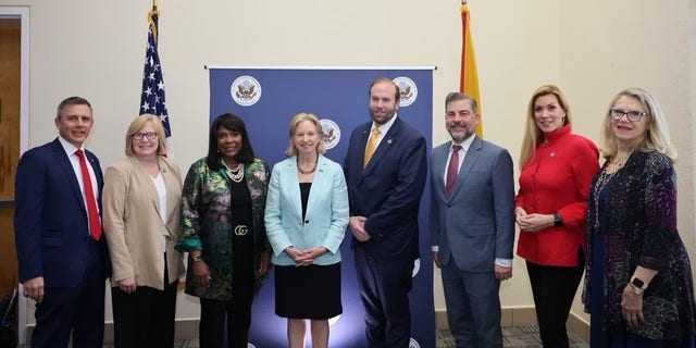 House Ways and Means Committee pose for a photo in Guyana, the last stop on a three-country tour.