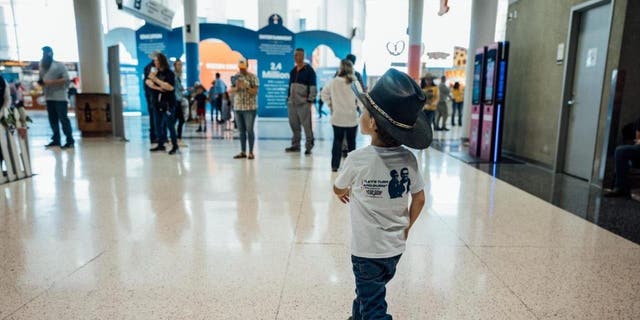 Casey DeSantis and her two children, Madison and Mason attended the Houston Livestock Show and Rodeo on Friday, March 3, 2023.