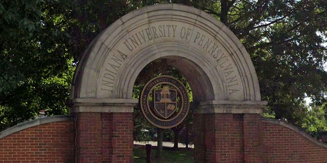 Arch at the entrance of the Indiana University of Pennsylvania in Indiana, Pennsylvania.