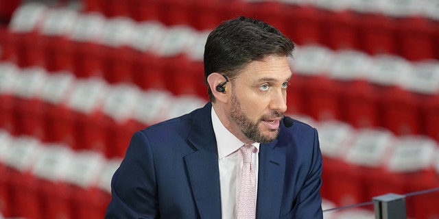 ESPN host, Mike Greenberg seen before Game 1 of the 2022 NBA Playoffs Eastern Conference Finals on May 17, 2022 at The FTX Arena in Miami, Florida.