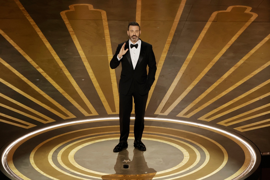 Kimmel speaks onstage during the 95th Annual Academy Awards at Dolby Theatre on March 12, 2023 in Hollywood, California.