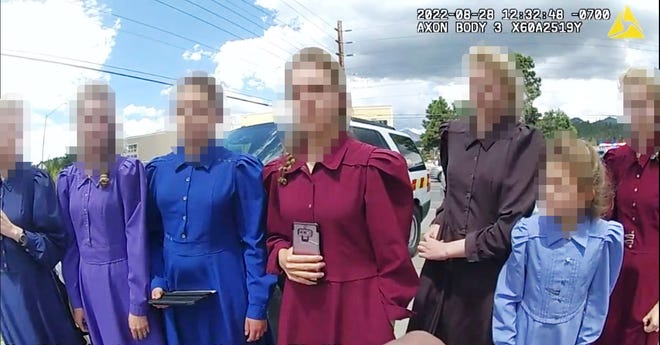 A few of Bateman's wives with their faces blurred.