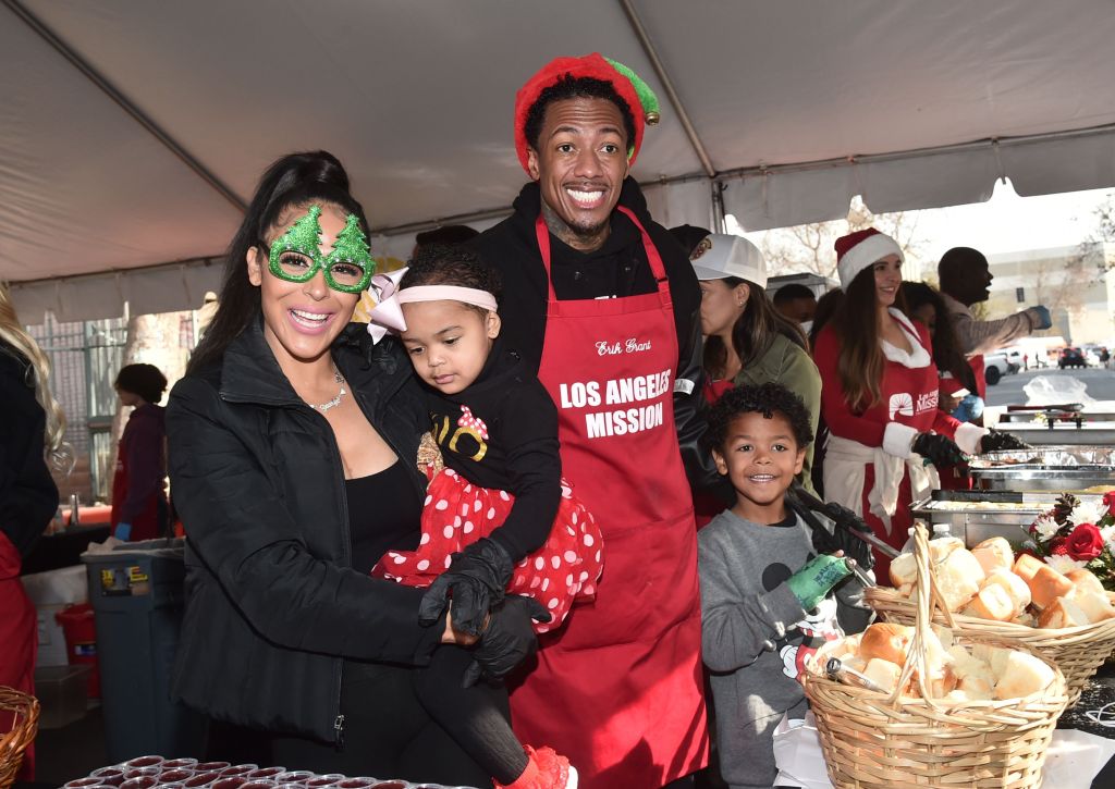 Nick Cannon with model Bre Tiesi and their kids Powerful Queen and Golden Saigon