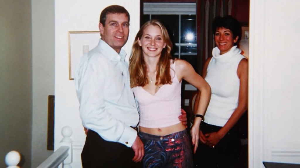 Andrew with Jeffrey Epstein accuser Virginia Giuffre and Ghislaine Maxwell in 2001.