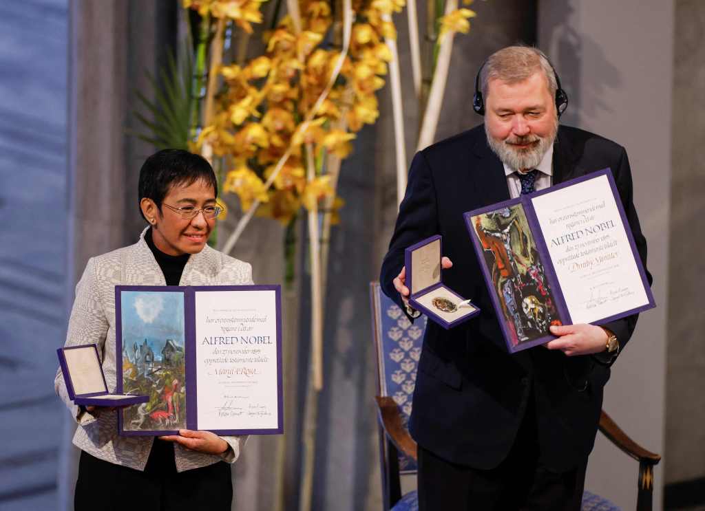 Dmitry Muratov accepted his Nobel Peace Prize.