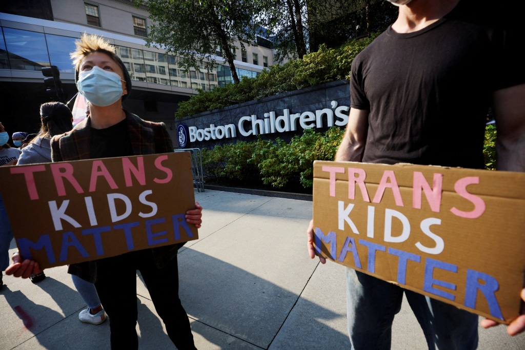 transgender supporters protesting