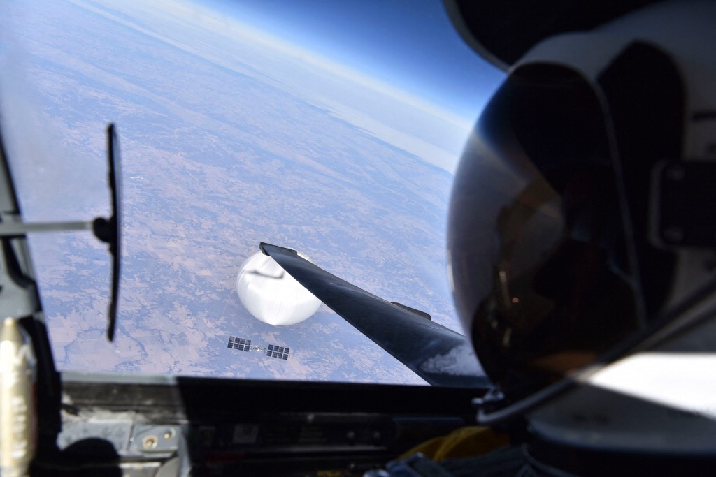 A U-2 surveillance pilot's photo showing the closest look yet at the Chinese spy balloon shot down off the US coast has been released by the Defense Department.