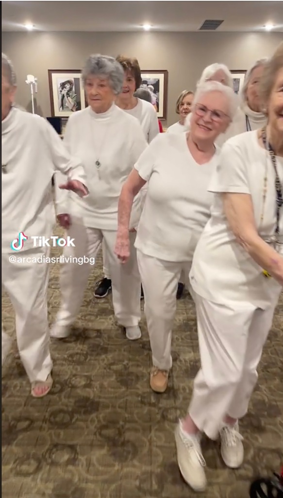 The women at the senior living facility put their own spin on Rihanna's 2023 Super Bowl Half Time show. 