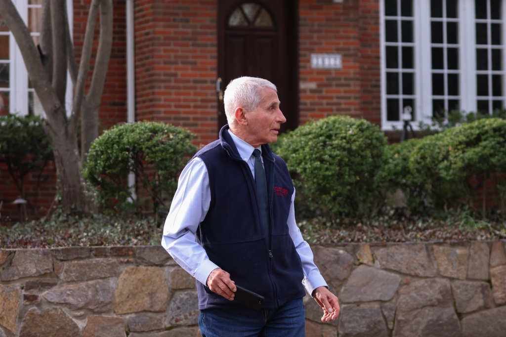 Dr. Anthony Fauci outside his home last week.