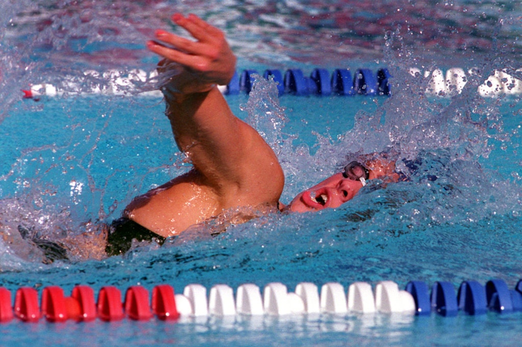 Jamie Cail swimming in a past competition. 