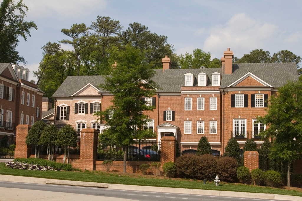 A row of large homes in Buckhead.