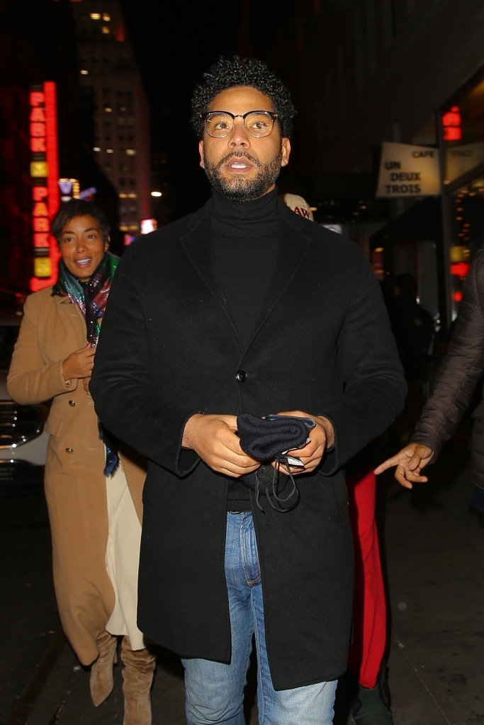 Jussie Smollett is seen arriving at the 'Ain't No Mo' broadway play in New York City on Tuesday night.