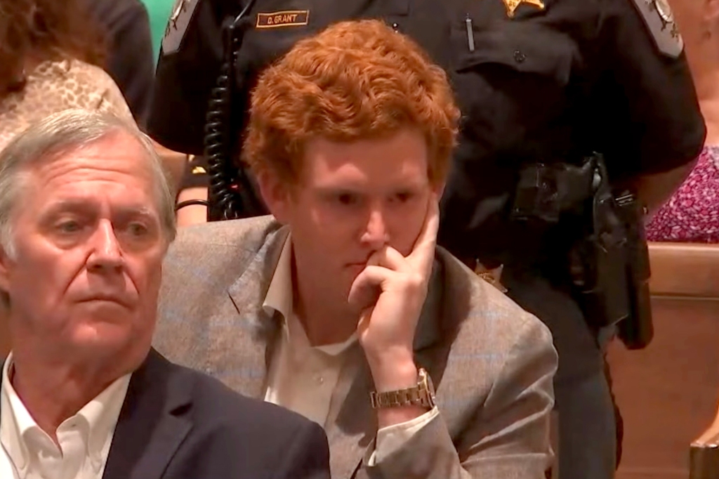 Murdaugh's surviving son, 26-year-old Buster, looks on as the judge read the verdict on Thursday.