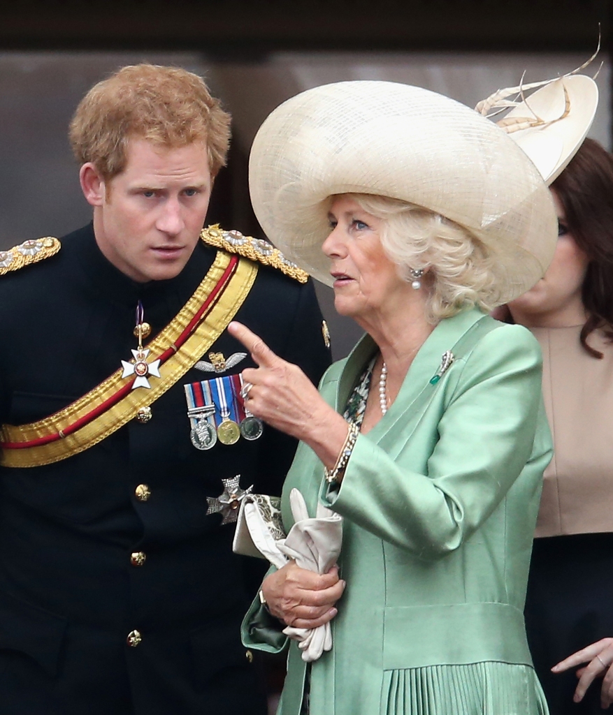 In happier times: Harry and Camilla are seen in 2015. 
