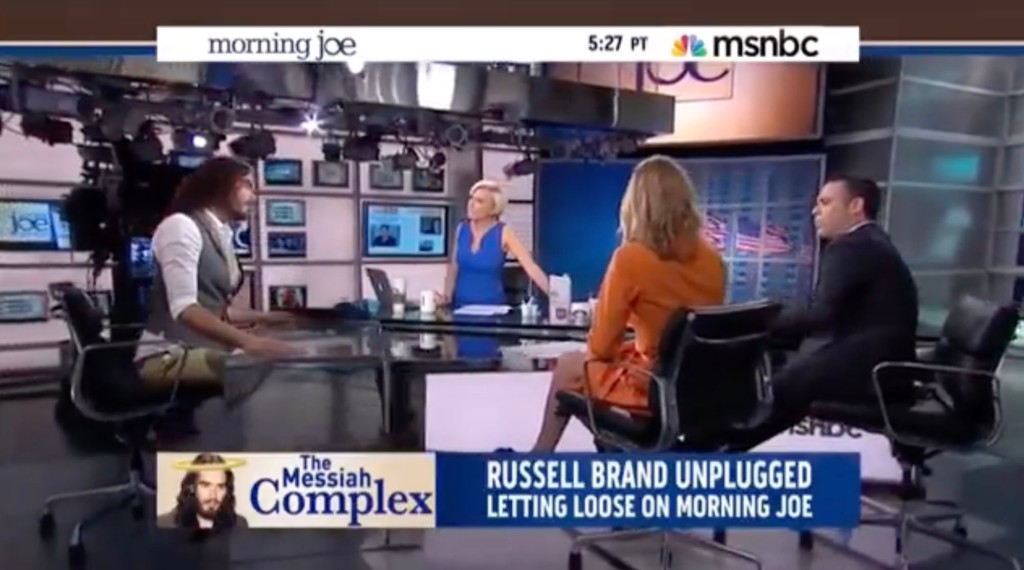 Russell Brand on MSNBC's "Morning Joe" in 2013.