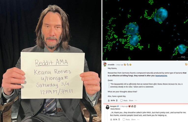 Keanu Reeves reacts to having bacteria named after him