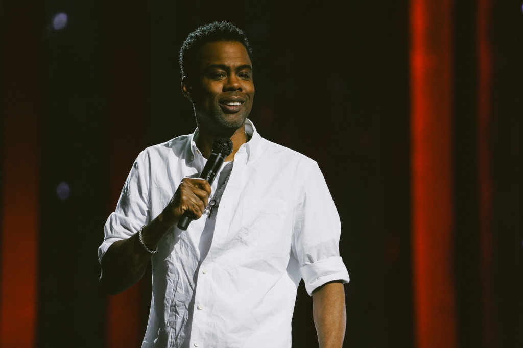 This image released by Netflix shows Chris Rock during a performance his comedy special "Chris Rock: Selective Outrage" at the Hippodrome Theater in Baltimore, Md. 