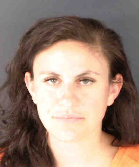 Social media influencer Danielle Miller appears in a booking photograph after being arrested by the Sarasota County Sheriff's Office in Sarasota, Florida, U.S. in 2020.