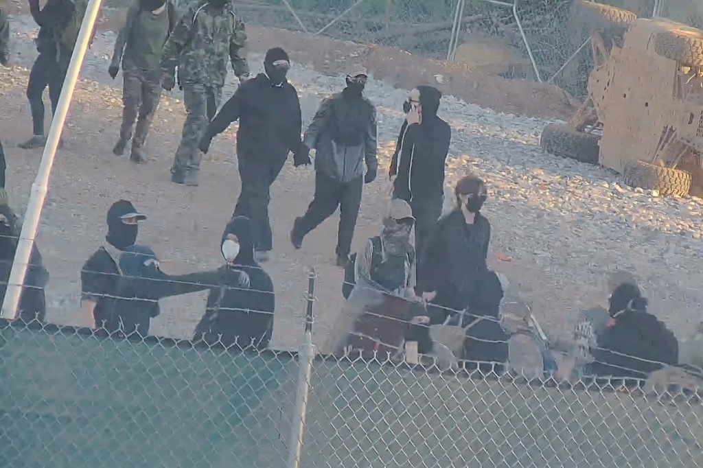 protesters in the training facility. 