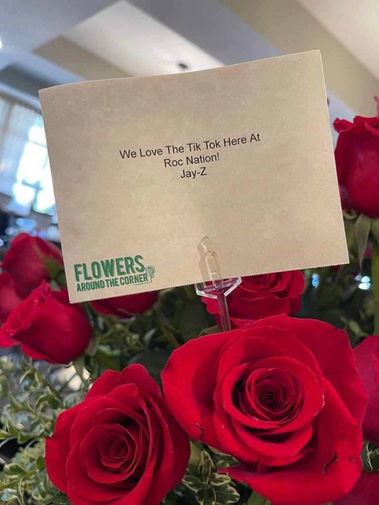 "We Love The Tik Tok Here At Roc Nation!" Jay-Z's card read. 